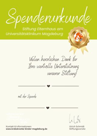 Spende Spenderurkunde Stiftung